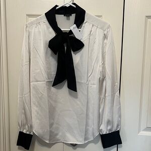 Ann Taylor Factory Elegant Black and White Top